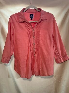 Izod Coral Pintuck Button-Down Shirt